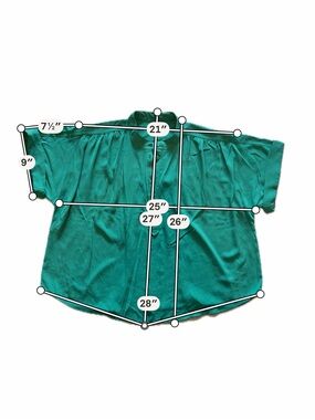 Ann Taylor Teal Short-Sleeve Button Front Blouse